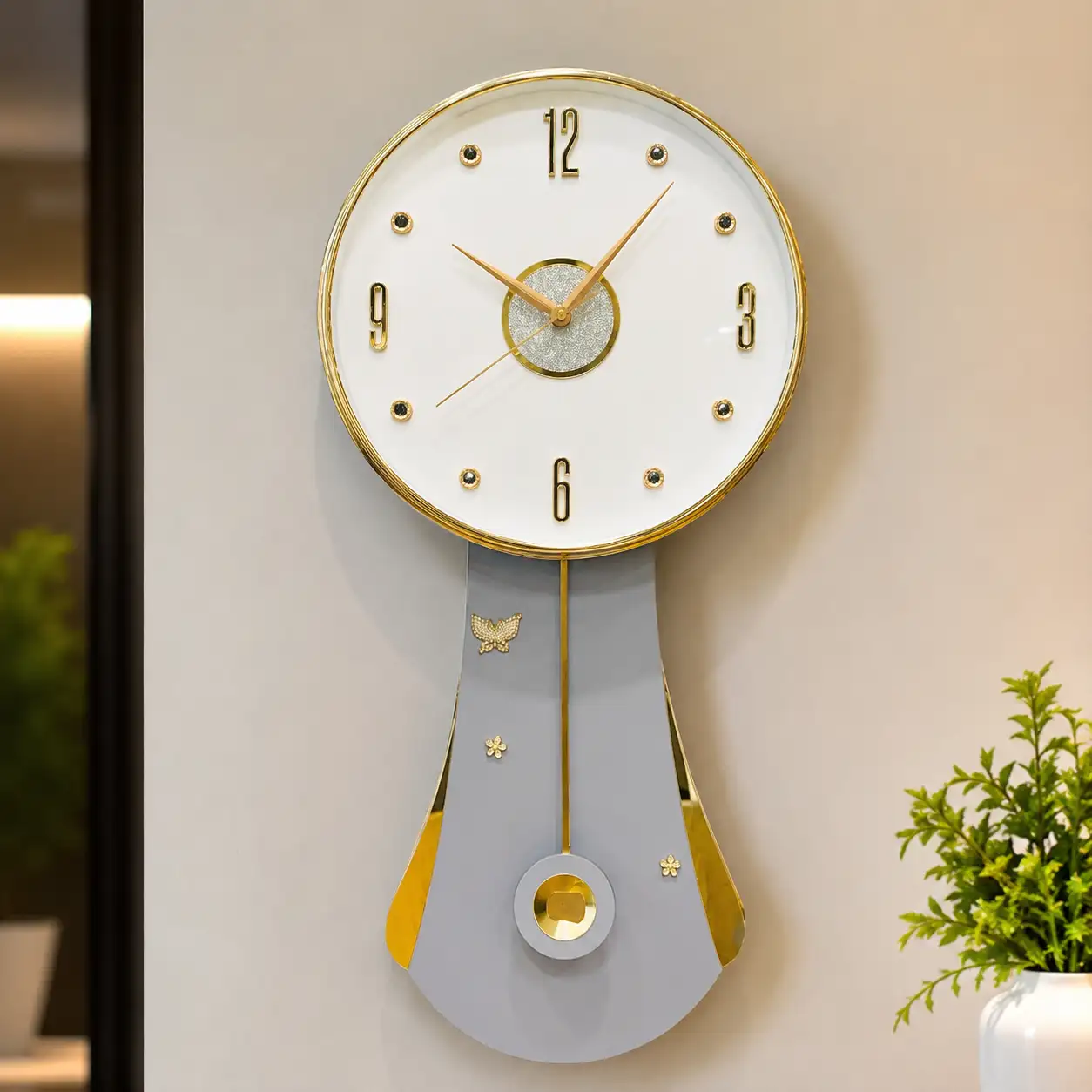 luxury pendulum wall clock 