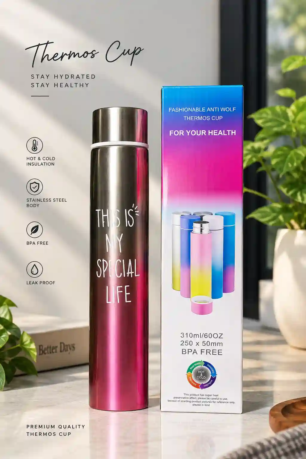 Water Bottle, Slim 