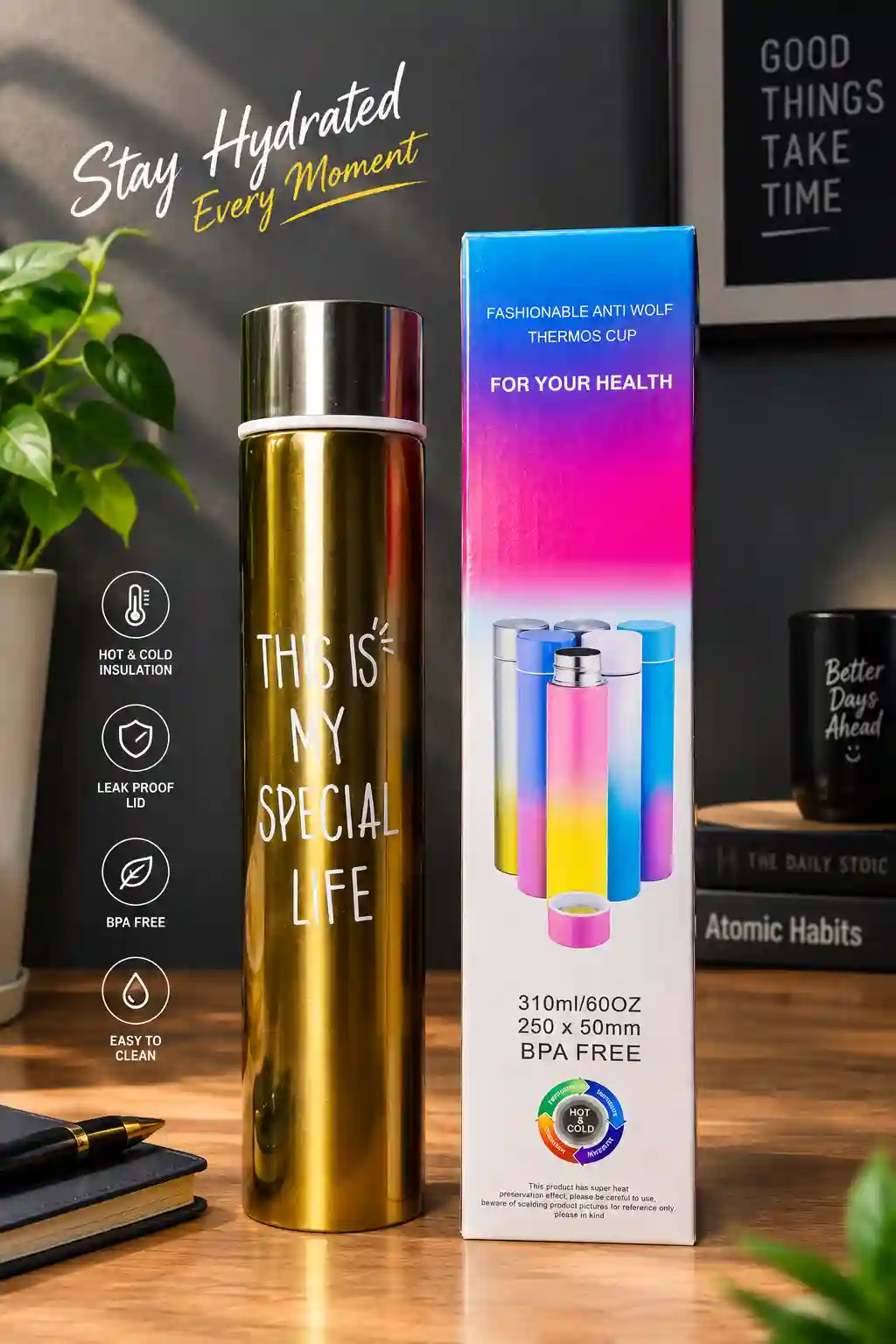 Water Bottle, Slim 